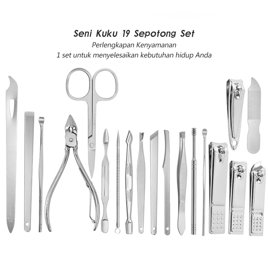 Gunting Kuku Set 19 in 1/4 in 1 Manicure Set 19 in 1 Perawatan Kuku  Pedicure Set Perlengkapan Gunting Kuku Set