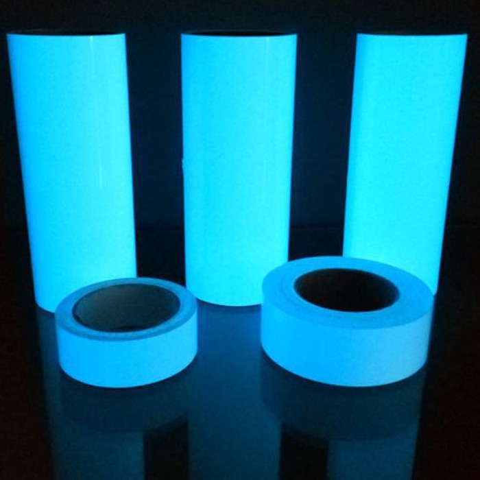 Luminous 2cm x 3m - BIRU lakban Tape Stiker Lakban Fosfor TERMURAH Glow in the Dark.