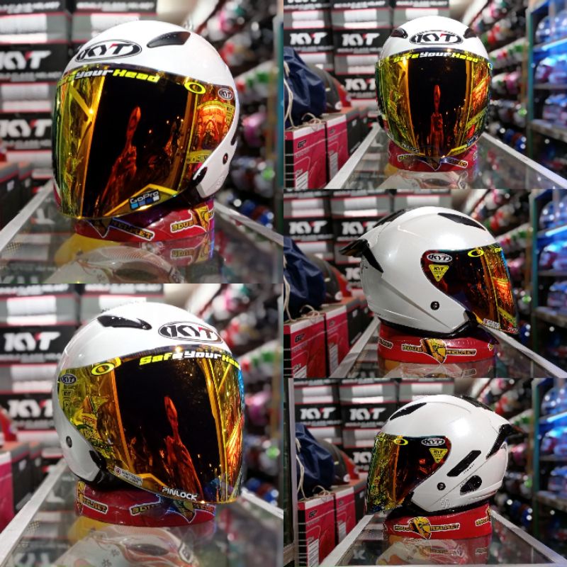 HELM KYT GALAXY  WHITE PAKET GANTENG KACA VENOM 100% ORIGINAL SNI~DOT-H-v-red/blue+spoile1