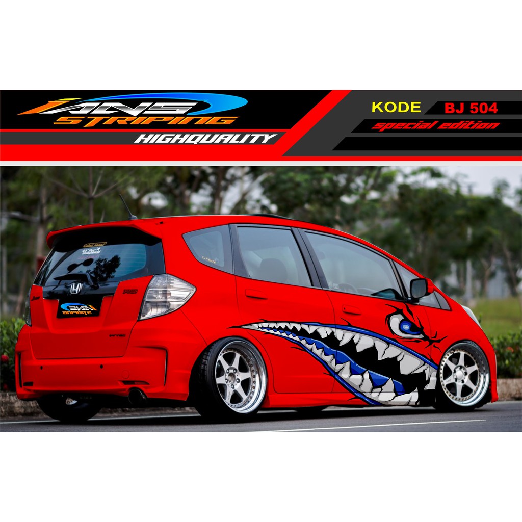 STICKER MOBIL JAZZ BRIO AGYA AYLA SWIFT VIOS / STICKER MOBIL HIU SHARK / DECAL STICKER MOBIL