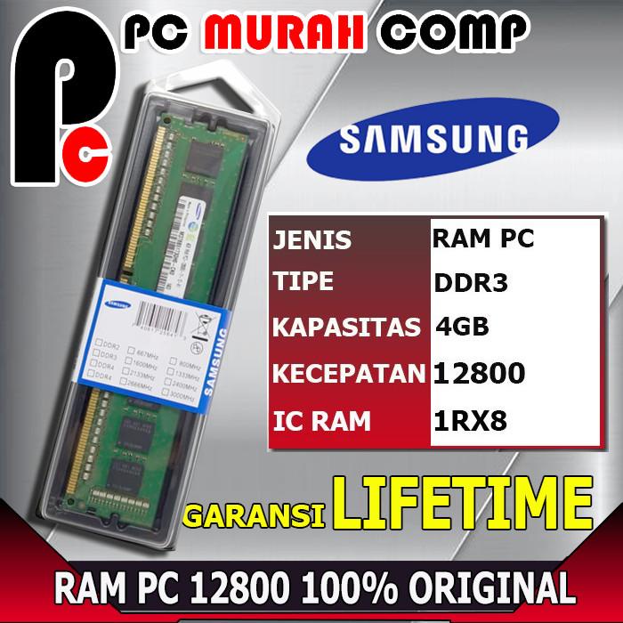 Ram Ram Pc 4Gb - Ddr3 - 1Rx8 Pc3 - 12800U Merk Samsung
