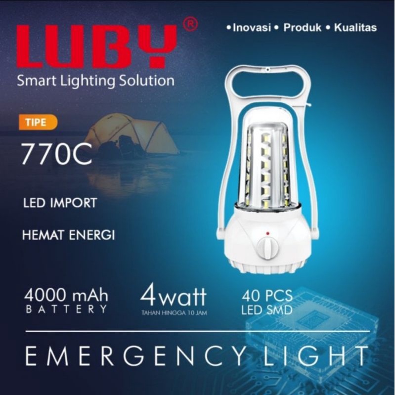 Luby Emergency L-770C Model Lampu LED Petromax