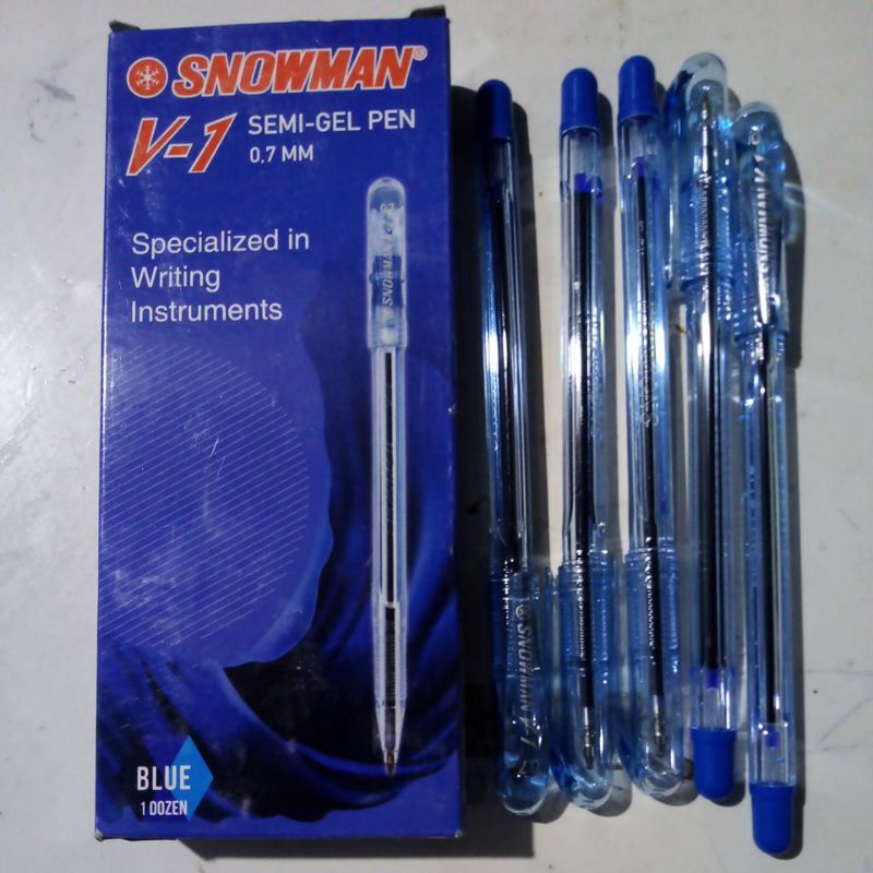 

Pulpen//pena snowman v-1 warna biru