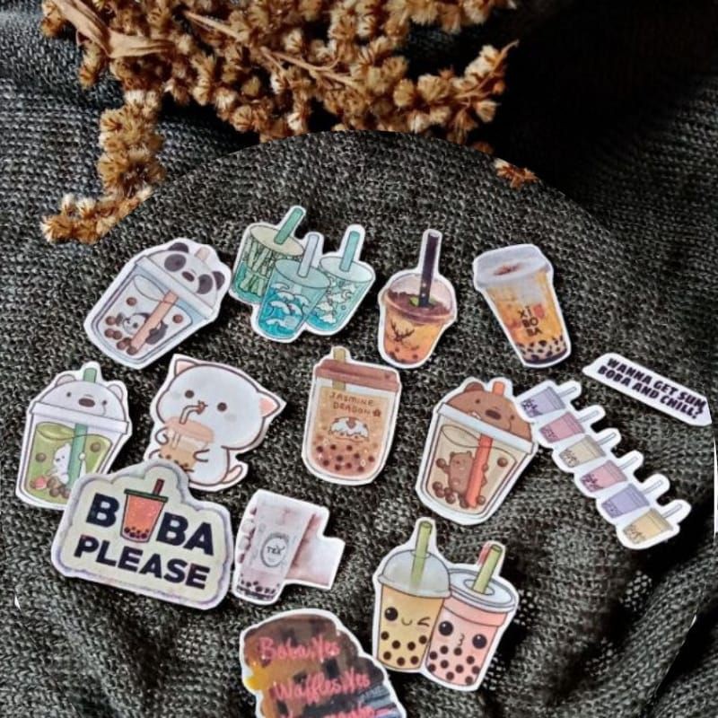 GAEKOPEDIA || NO GLOSSY STIKER TUMBLR AESTHETIC 30-48Pcs STICKER ESTETIK RETRO UNIK-Boba
