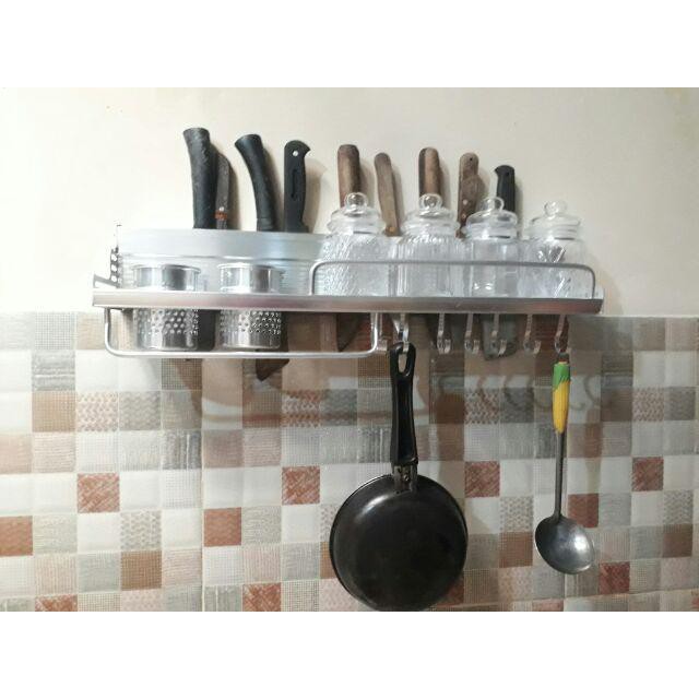 SHENAR RAK DAPUR DINDING ALUMINIUM/ RAK GANTUNG TEMPAT BUMBU DAPUR / RAK DINDING DAPUR SERBAGUNA