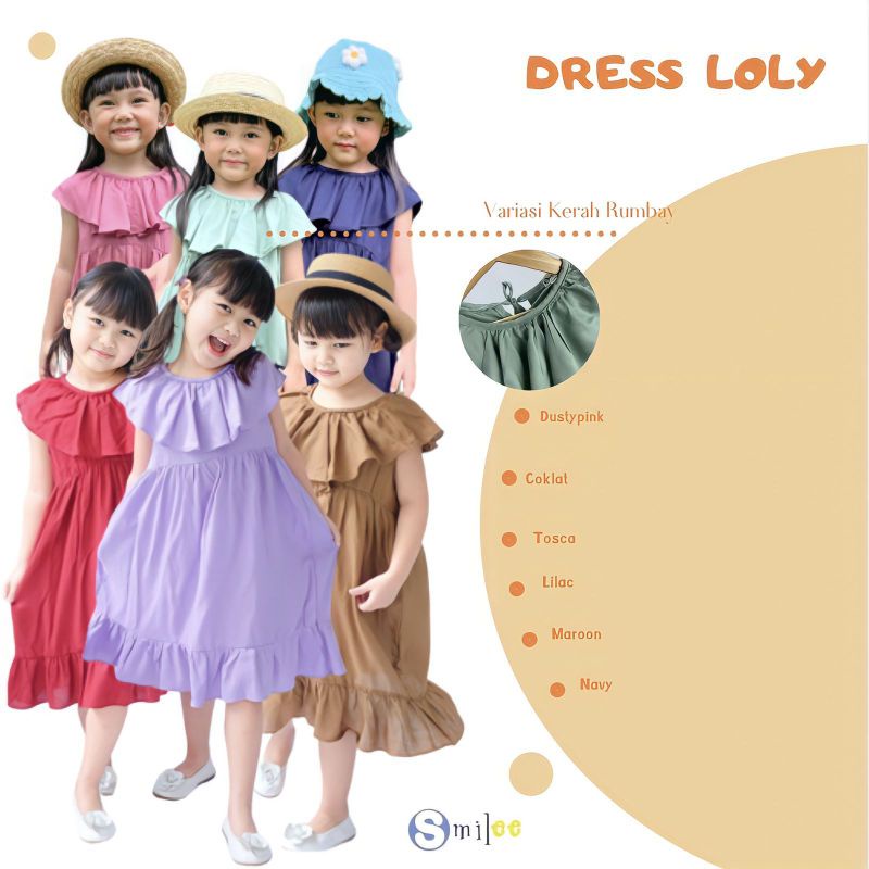 Dress Anak Perempuan Smile Loly Rayon Size 1-5Th