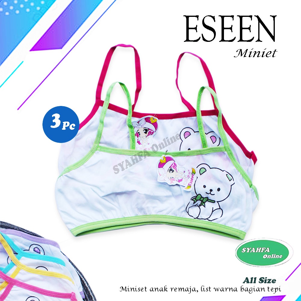 3pc --  MINISET ANAK SD ESSEN TALI KECIL  / Miniset  Motif Tali Kecil