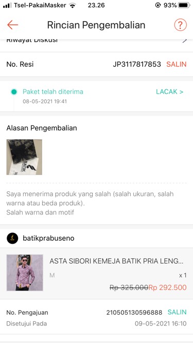 Asta Sibori Kemeja Batik Pria Lengan Panjang Slimfit Katun Printing Hem Baju Seragam Kantor Modern