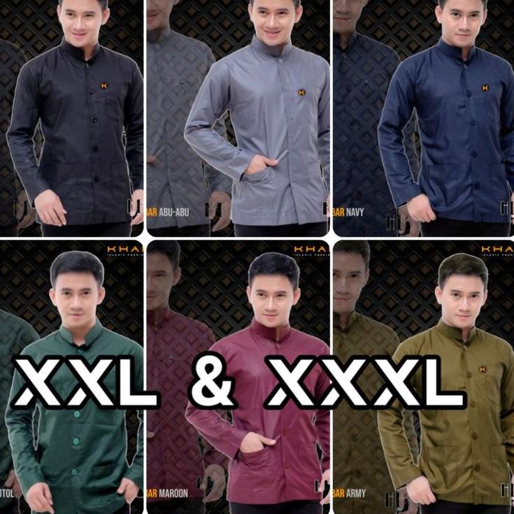 XXL & XXXL BAJU KOKO HAIBAH POLOS KHAIBAR MODEL BAJU KOKO AMMU BAJU KOKO POLOS AN-NUR ALLEBAS KAZIMI