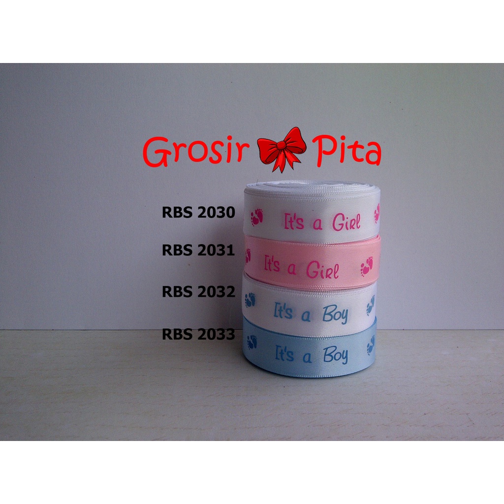 

(25 yard) Pita Satin Motif RBS 2030,2031,2032,2033 | Pita Manyue | Pita Baby Boy | Pita Baby Girl | Toko Bahan Craft | Grosir Pita