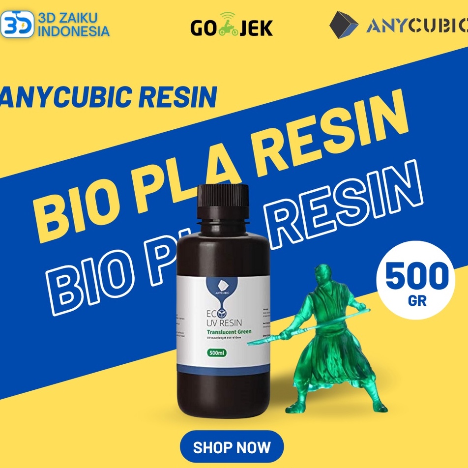 Anycubic Photon Bio PLA Resin 3D Printer Refill 500 Gram Stok Baru