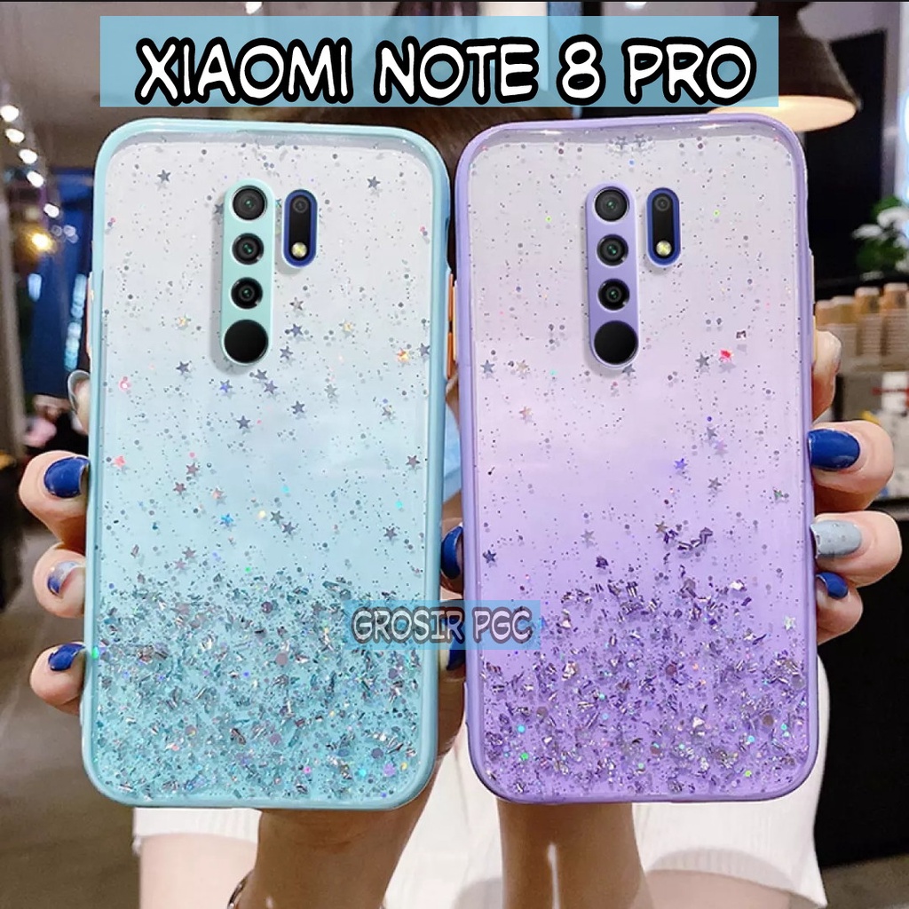 SOFTCASE GLITER ( XIAOMI REDMI NOTE 8 PRO ) TERBARU CASE DOVE GLITER FUZE TRANSPARAN DENGAN PROTEKSI