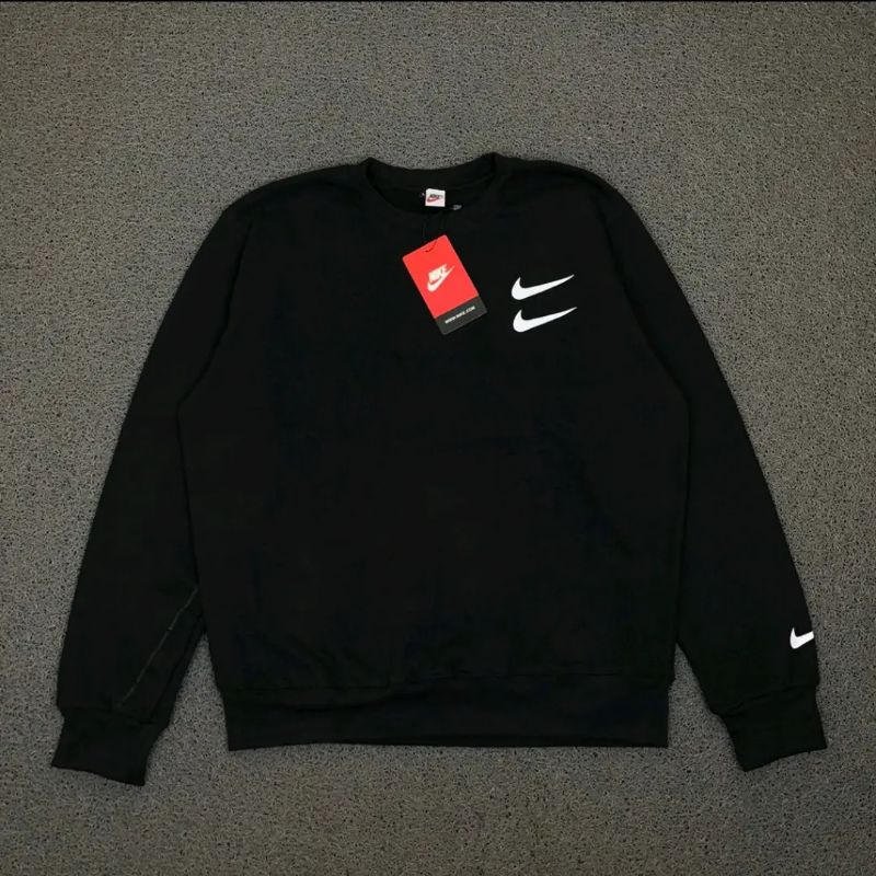 JAKET SWEATER CREWNECK NIKE AIR DOUBLE SWOSH HITAM