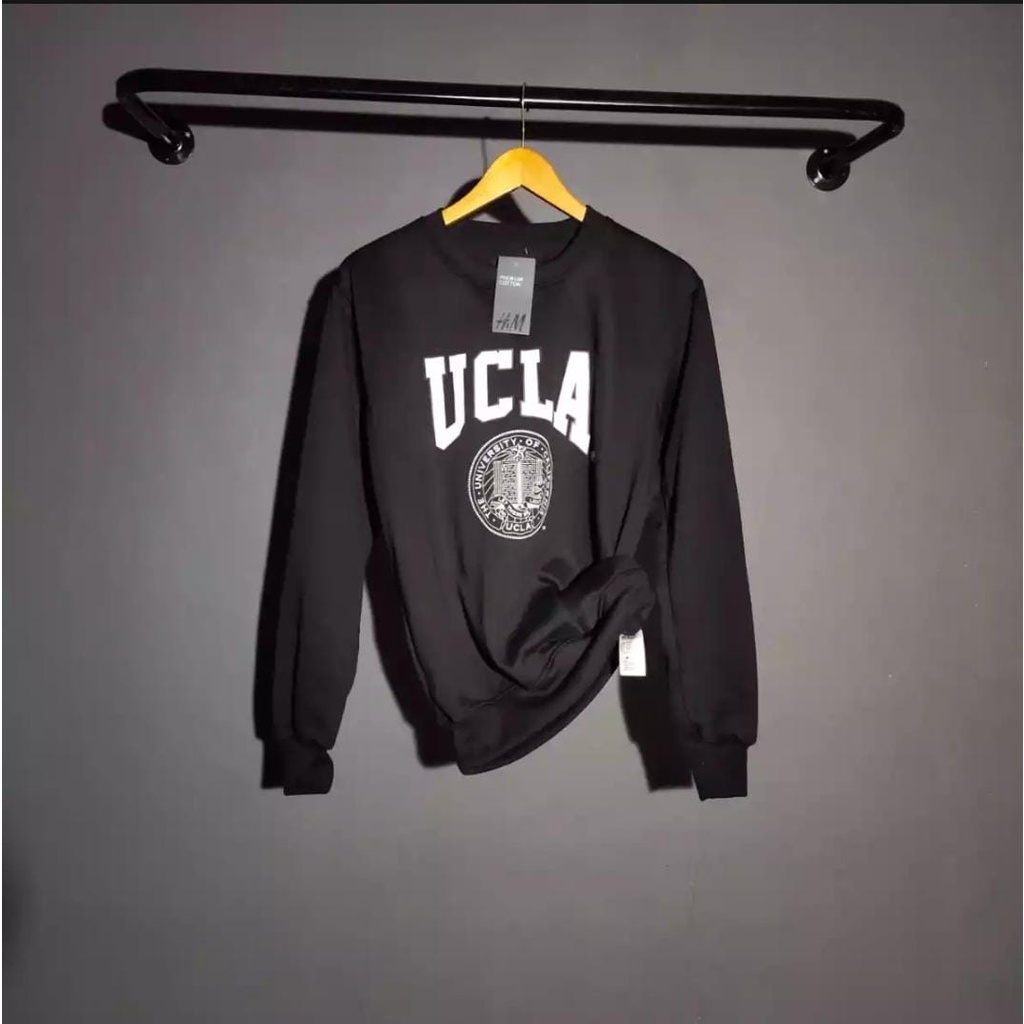 CREWNECK SWEATER UCLA HITAM SWITER C0RUNEK SWEATSHIRT UNTUK PRIA WANITA TERMURAH