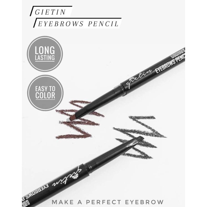 ASK Gietin LUXURY Eyebrow Pencil Pensil Alis Anti Air Dengan 2 Pilihan Warna pensil alis gietin BPOM GT04