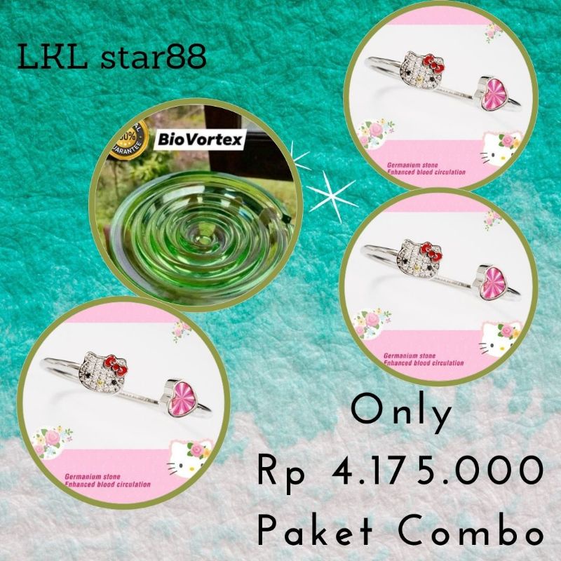 Paket Bioglass / Bio VORTEX  Diameter 10cm + Bangle Hello Kitty 3Pcs ORIGINAL MCI