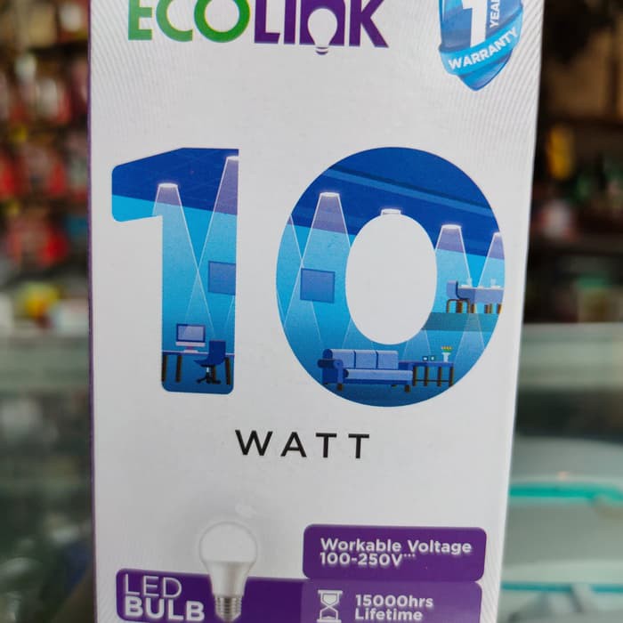 Ecolink LED Bulb 10 W Lampu LED E27 Ecolink Bohlam Bulb 10 Watt Bulb Ecolink 10Watt 3000K dan 6000K