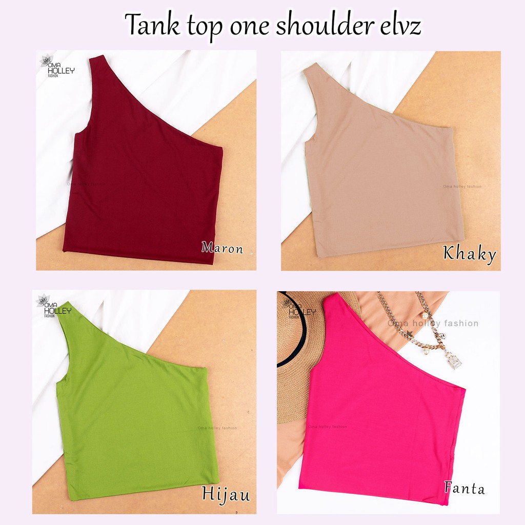 (COD) OH Fashion Cutler Tank top Wanita One Shoulder #0134-5