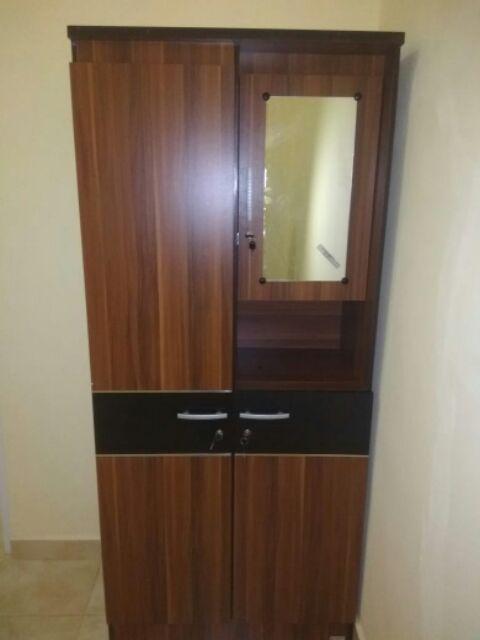 Lunar Lemari Pakaian 2 Pintu + Kaca Cermin Lpt 014 - Khusus Jabodetabek