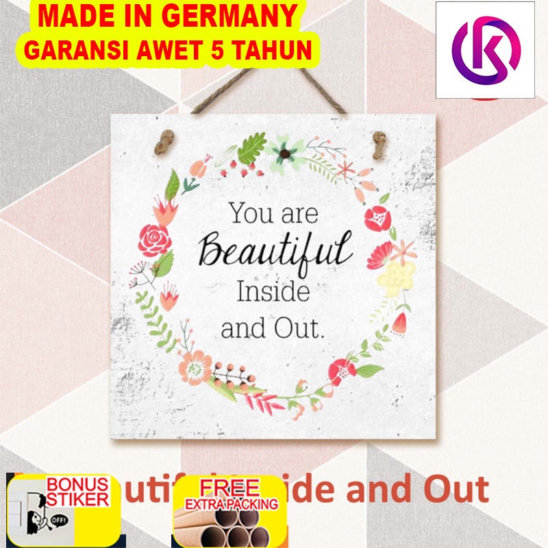

Murah Hiasan Dinding - BEAUTY INSIDE - Gantungan Pajangan Cafe/Rumah - Sign