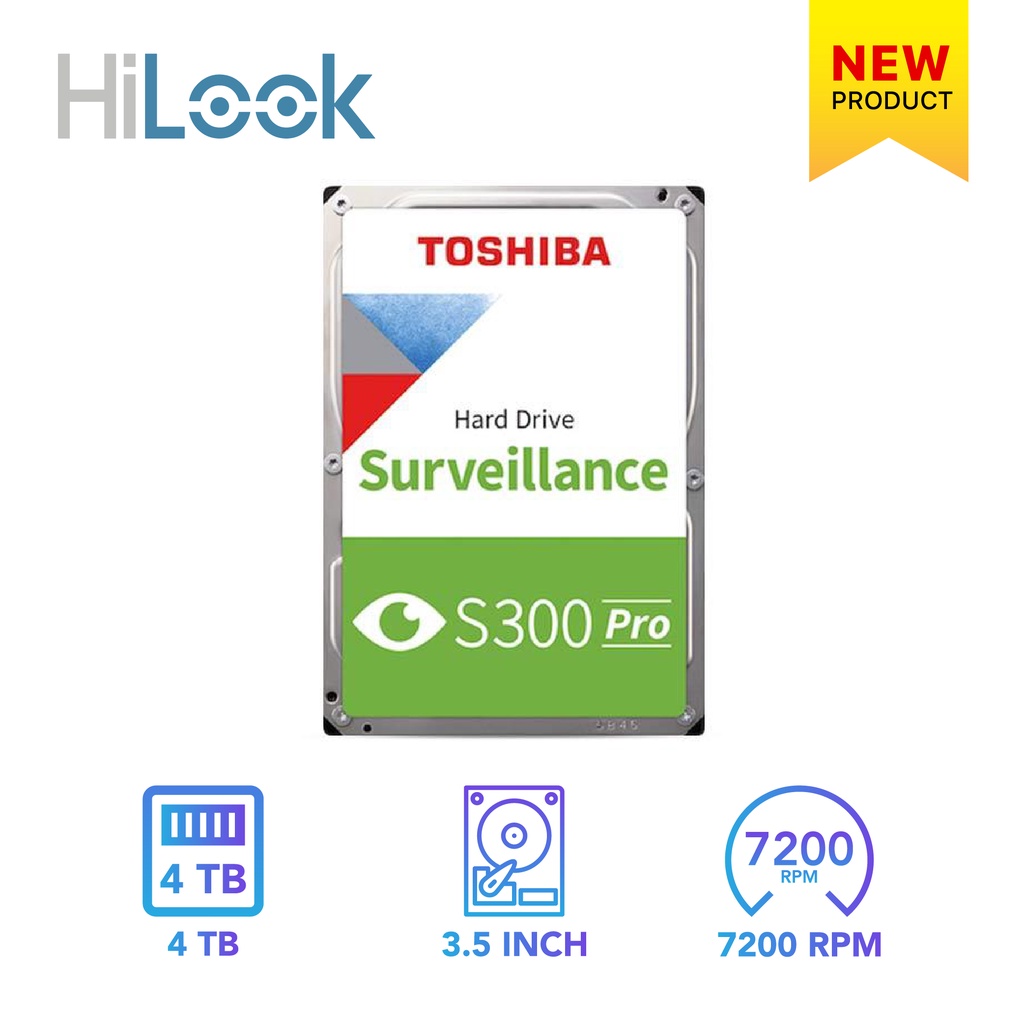 Hardisk CCTV TOS-IHDD - 3.5 S300 24x7 4TB 5400RPM 128MB SATA TOSHIBA