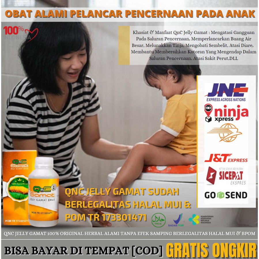 Obat Alami Untuk Hisprung, Pelancar BAB & Sembelit Untuk Bayi, Anak & Dewasa, QnC Jelly Gamat Asli