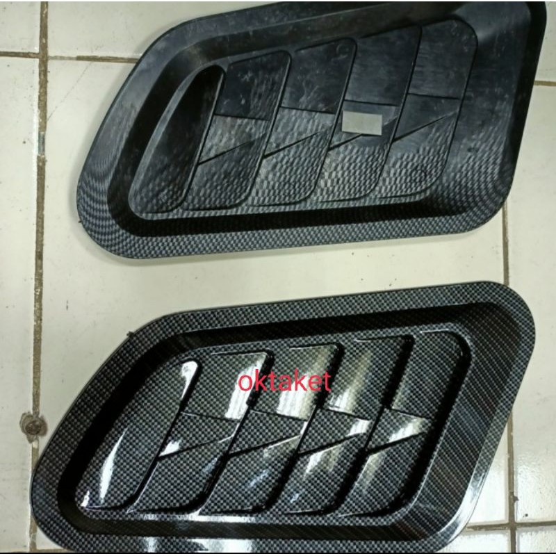 air scoop air flow intake turbo side bonnet carbon silver Hitam mobil universal avanza fortuner  sirion rush terios innova pajero hrv