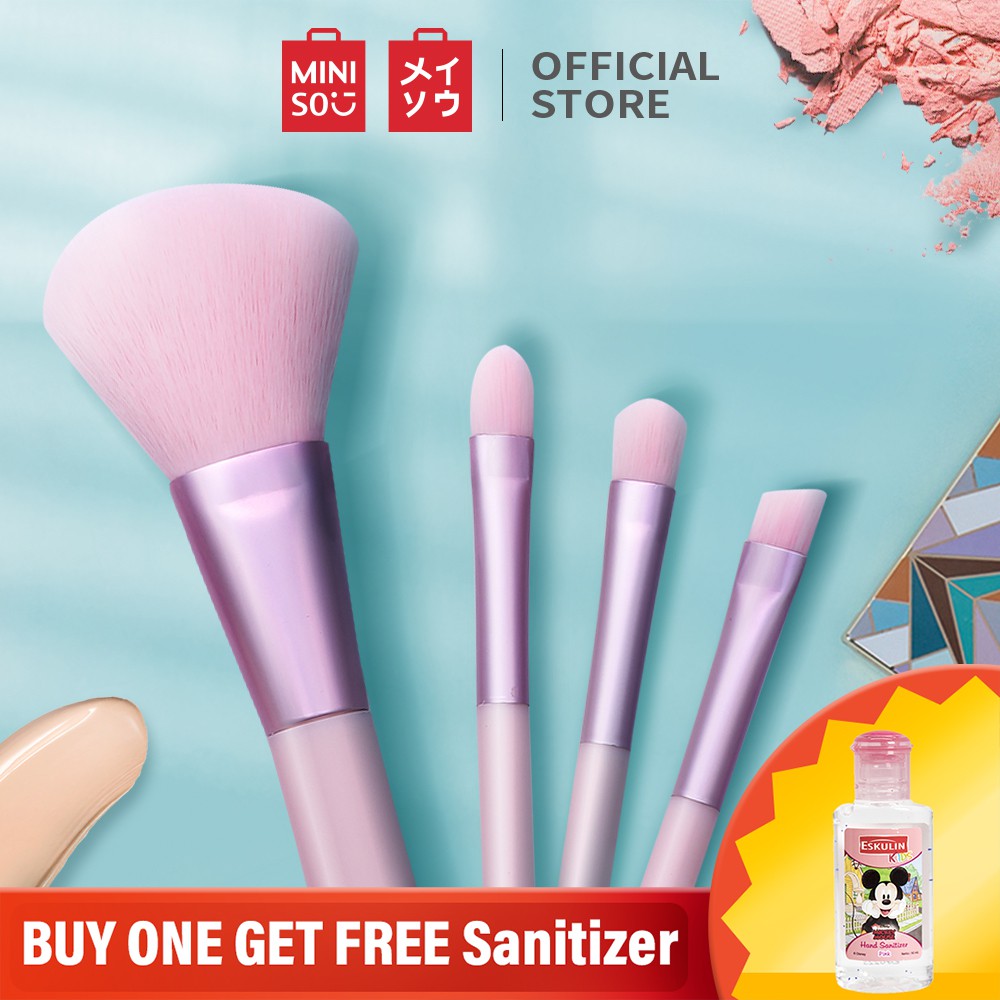 MINISO Beauty 4 in 1 Set Brush Makeup Kuas Makeup Wajah