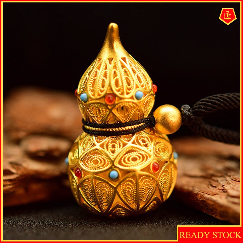 [Ready Stock]Fashion Gold-Plated Hollow Calabash Pendent Necklace