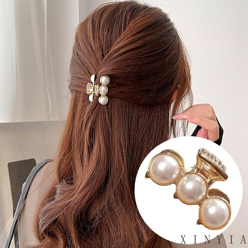 Jepit Rambut Poni Bahan Alloy Aksen Mutiara Imitasi Untuk Wanita