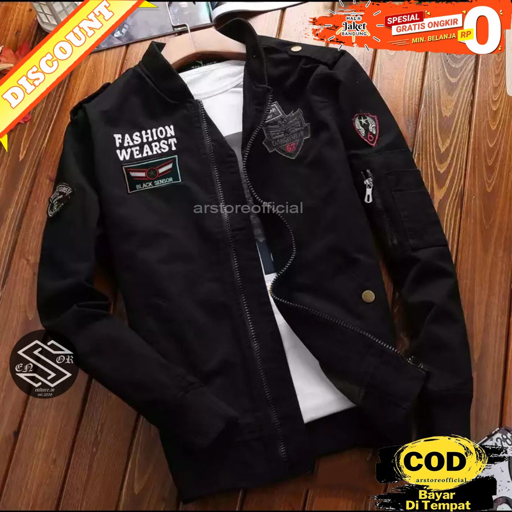 Jaket Bomber Pria / Jaket Bomber Aragon / Bomber Cowok Aragon Sensor