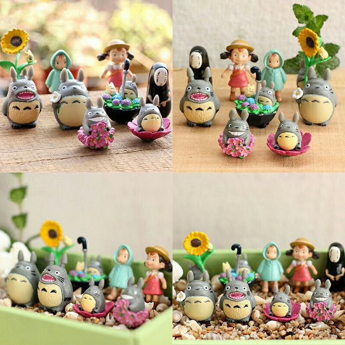 Figure Totoro 1 Set Isi 9 Pcs / Topper Kue Totoro 1 Set Isi 9 Pcs