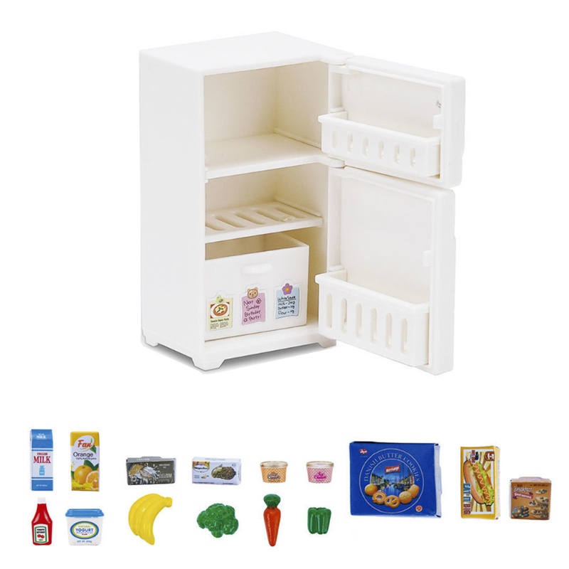 Mary 4in Model Freezer Realistis Kulkas Rumah Boneka Miniatur Kulkas Preschool &amp; Pretend for Play Toy for Toddler Gi