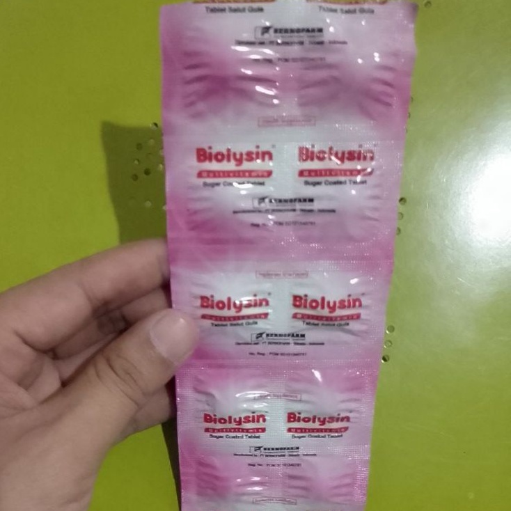 BIOLYSIN TABLET (Untuk Memperbaiki Nafsu Makan, Memulihkan Kondisi Setelah Sakit)
