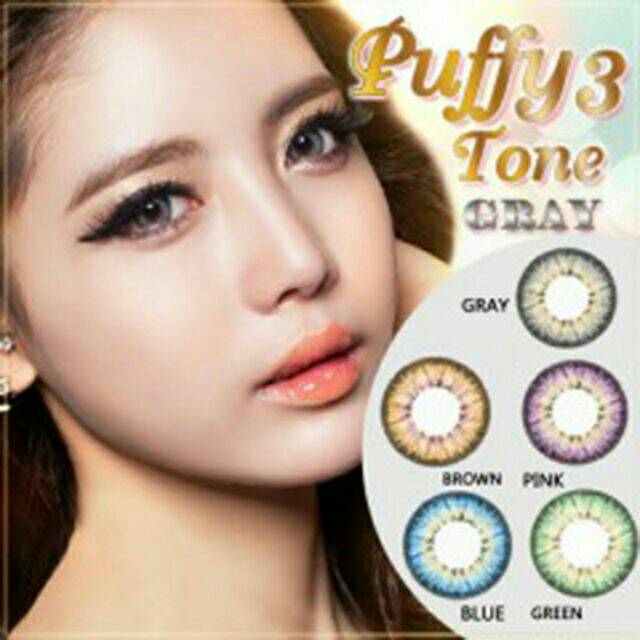 Softlens Puffy 3 Tone gray brown blue violet green