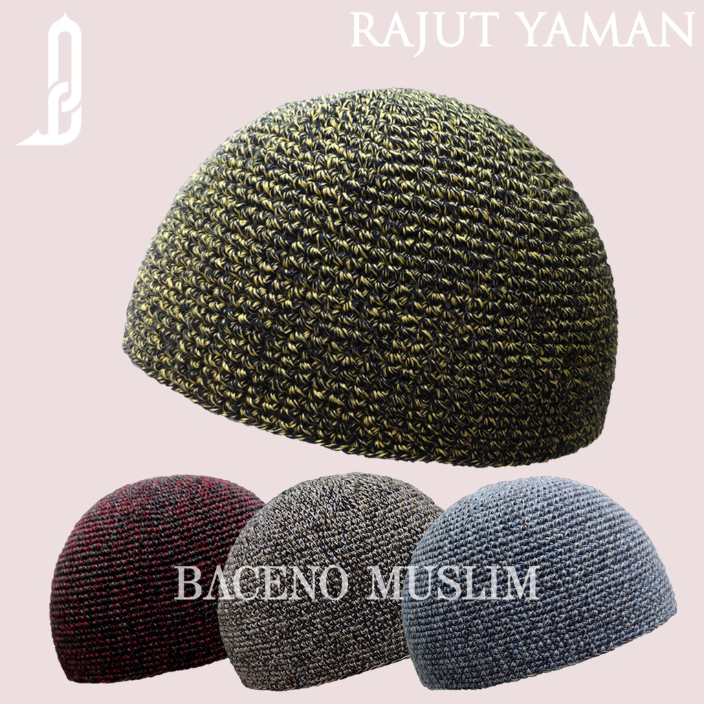Peci Rajut Yaman Dewasa - Peci Rajut Mix Warna Yaman - Peci Rajut Baceno