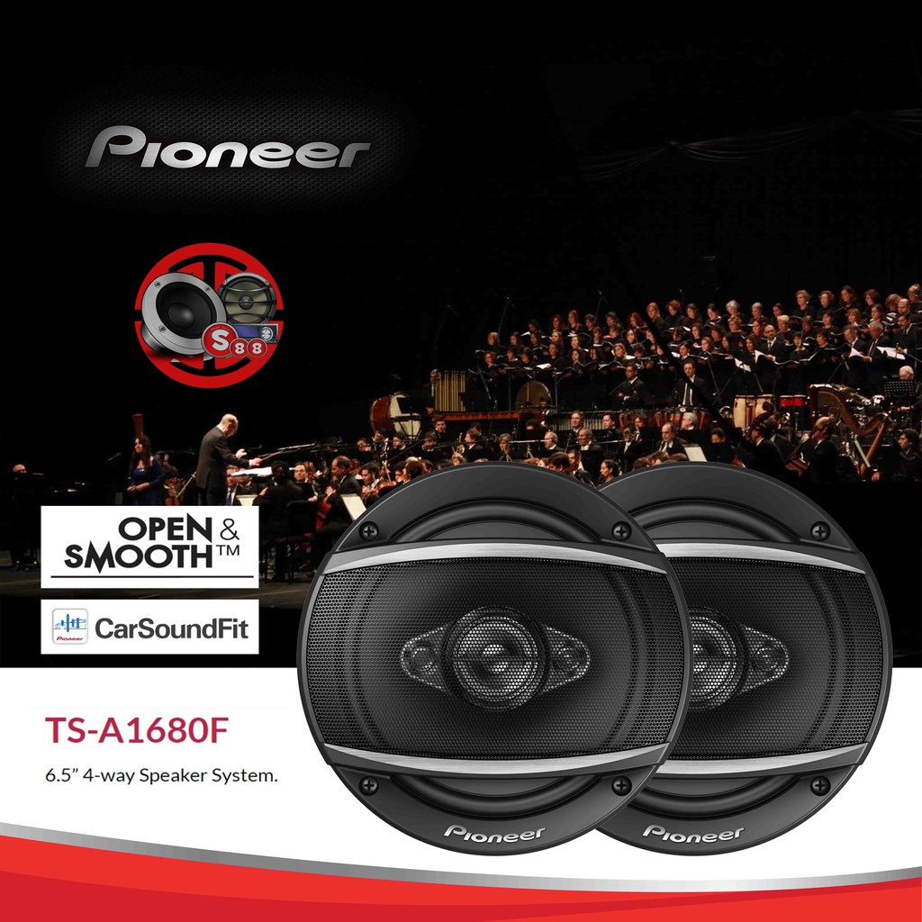 Pioneer TS-A1680F 4-Way 6.5 Inch Coaxial Speaker System