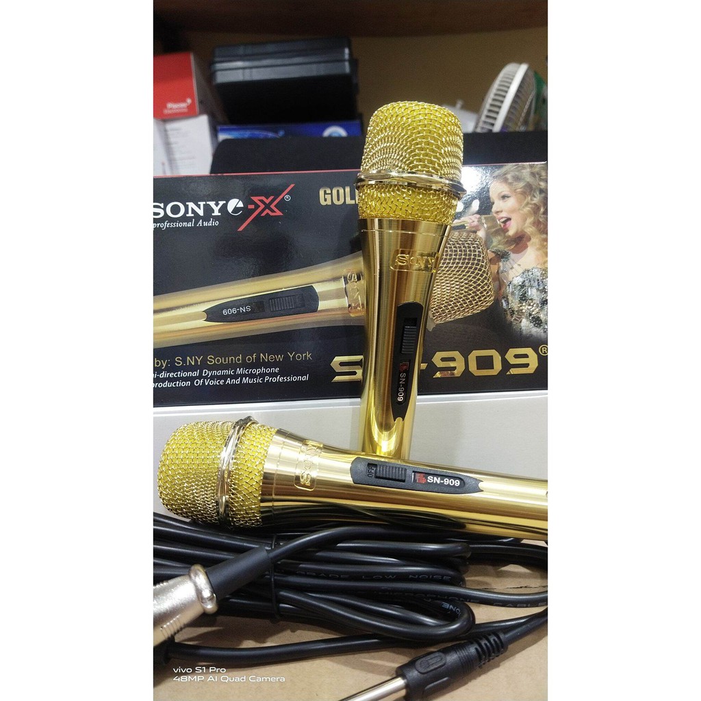 MIC KABEL GAGANG BESI/GOLD SONY SN-909 body super mewah