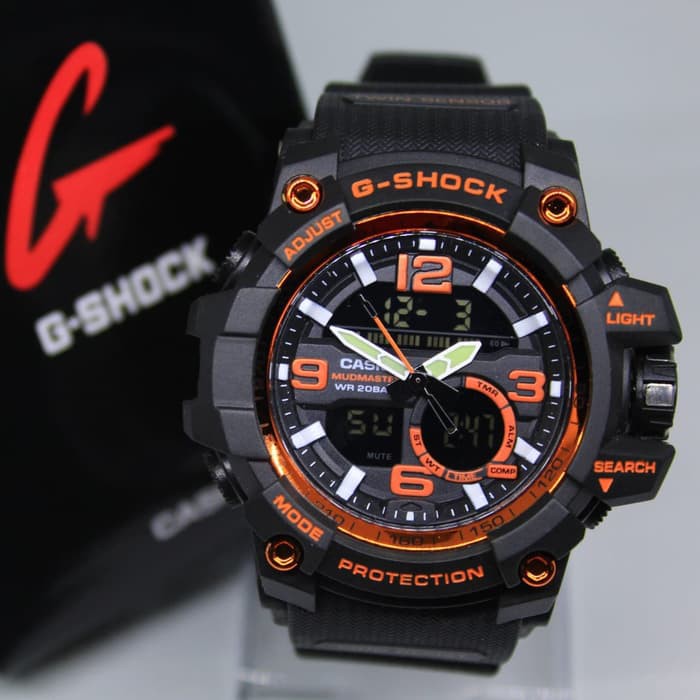 JAM TANGAN GS GG 1000 BLACK LIST ORANGE