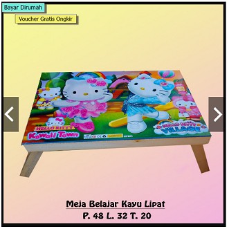 Meja Belajar Lipat Anak Perempuan / Meja Belajar Kayu Lipat Karakter Anak Perempuan New