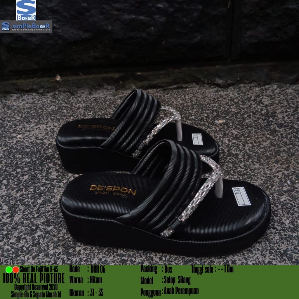 sandal wedges anak remaja wanita size 31-40