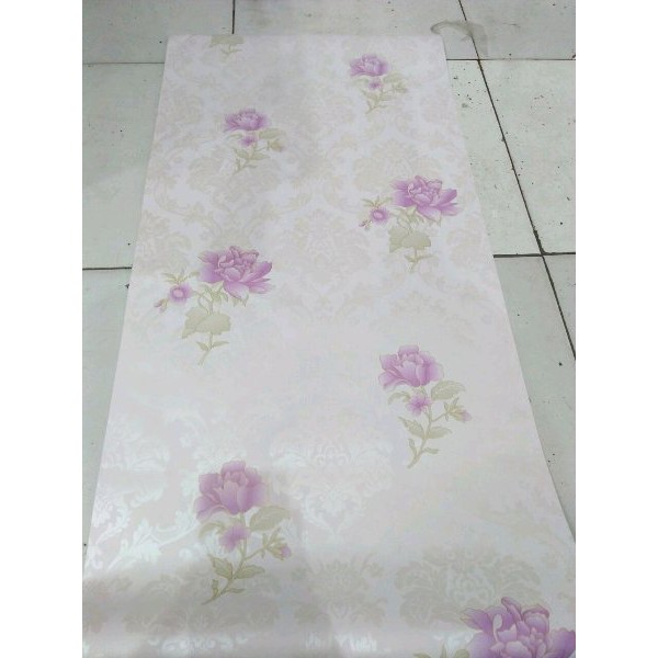 Wallpaper Sticker Dinding - Bunga Ungu