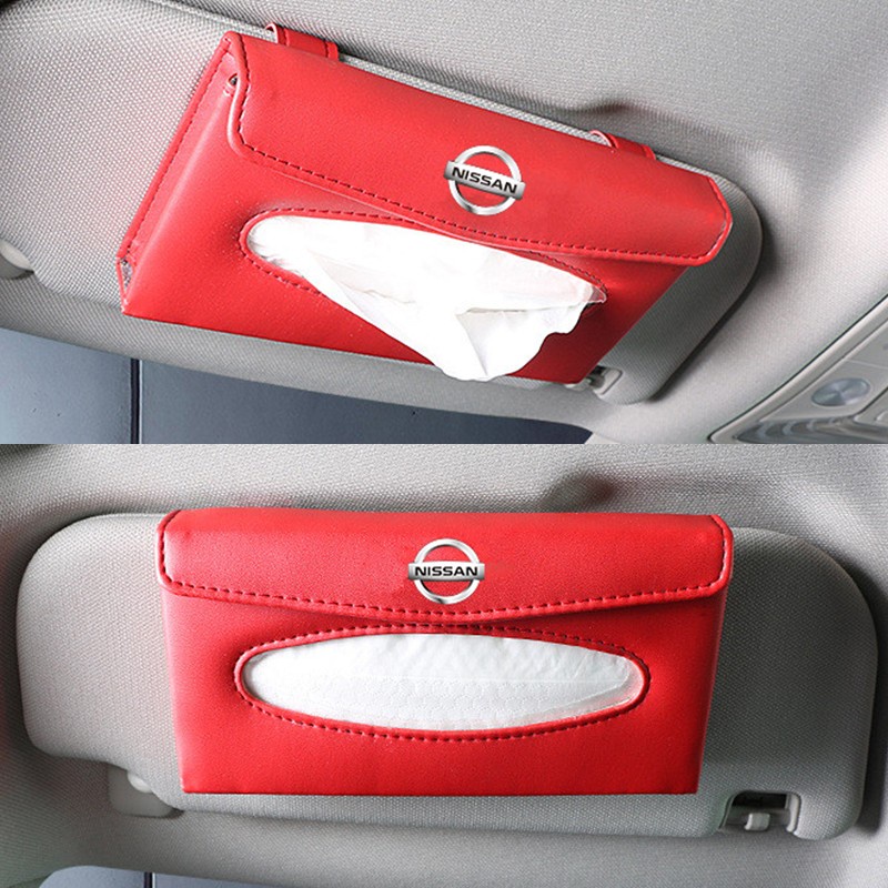 (G-CLUB) Kotak Tisu Bahan Kulit Untuk Sun Visor Mobil Nissan Terra Almera Sentra b13 Navara Frontier NP300 Qashai Jv11