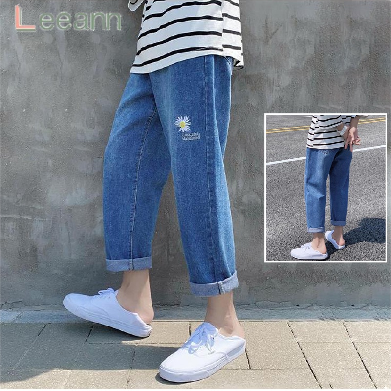 (Promosi)Celana jeans korean style pria baggy pants celana Straight jeans longgar pria remaja celana pria lurus celana kulot celana jeans pria