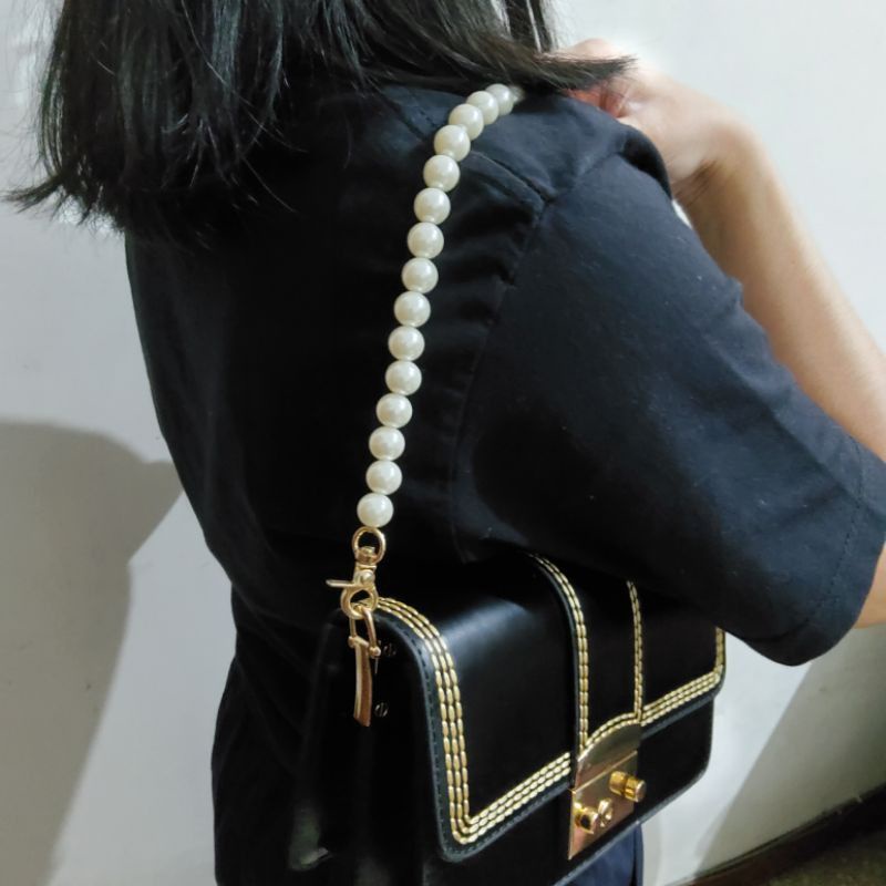 Tali Rantai Mutiara Cantik Pearl Bag Strap Aksesoris Tas Wanita