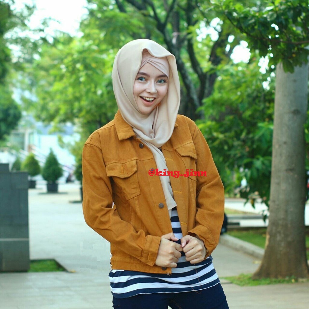 Jaket Jeans Denim Premium Wanita All Size - Jumbo Oversize - Dongker