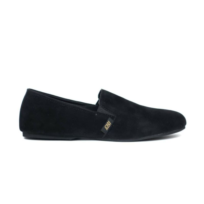 CHORD BLACK Sepatu Pria Casual Slip On Kulit Suede Selop Santai Slop Main Pesta Kondangan Trendy Keren Murah