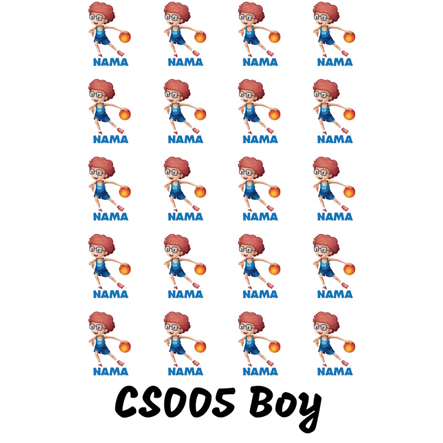 

Sticker Nama Cutting Label Waterproof Tahan Air Boy Sport 05 (CS005)