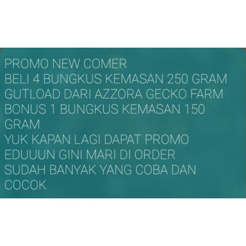 Gutload Gecko Reptile berkalsium &amp; Multivitamin Murah berkualitas beli 4 bks 250gram bonus 1 bks 150gram