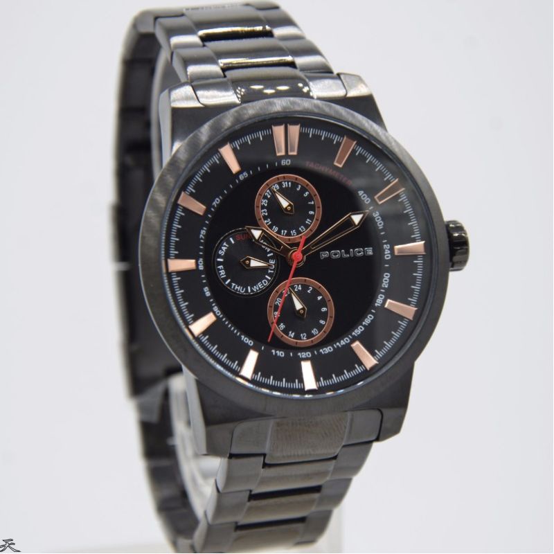 Jam Tangan Pria Police 13923JSB Black Rantai Original Murah